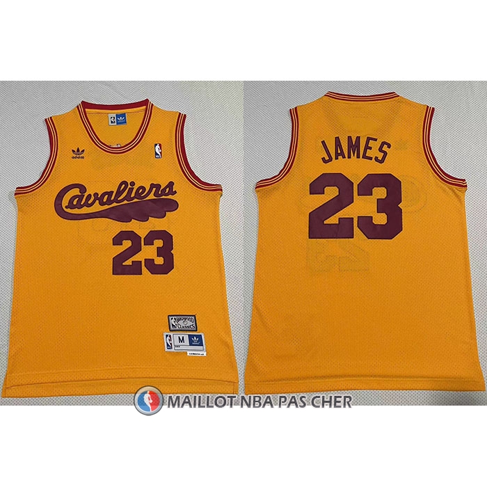 Maillot Cleveland Cavaliers LeBron James NO 23 Mitchell & Ness 1970-74 Jaune